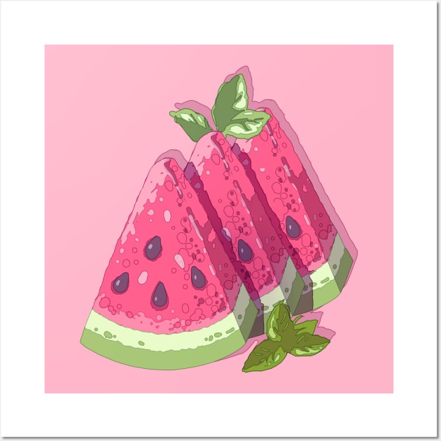 The cute watermelon slices Wall Art by AnGo